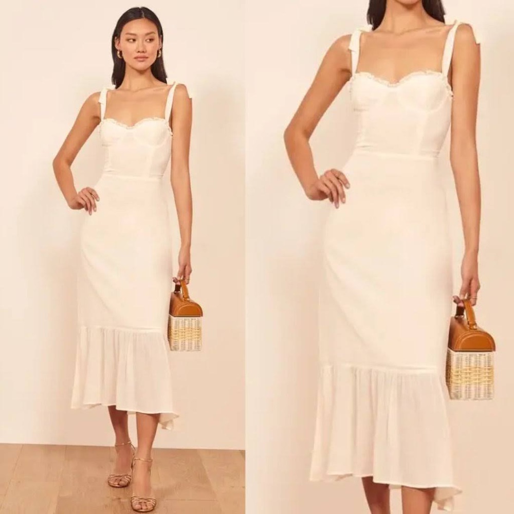 Reformation Nikita midi dress white